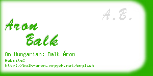 aron balk business card